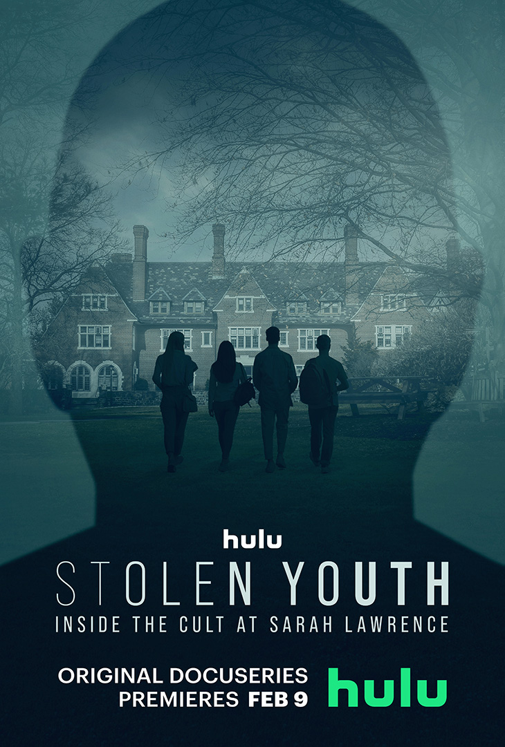 Key art for Hulu docuseries 'Stolen Youth: Inside the Cult at Sarah Lawrence.'