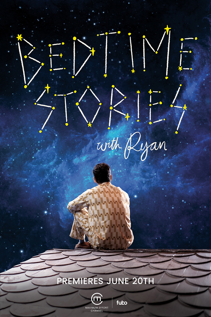 Key art for Maximum Effort's 'Bedtime Stories with Ryan' on FuboTV.