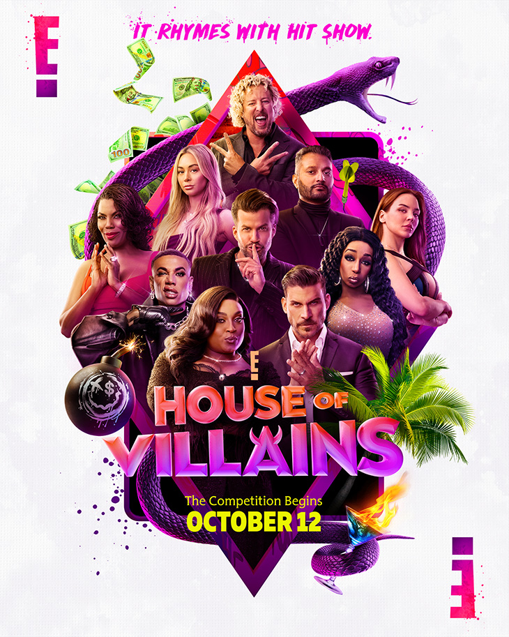 Key art for E!'s 'House of Villains' by Trailer Park's Art Machine.