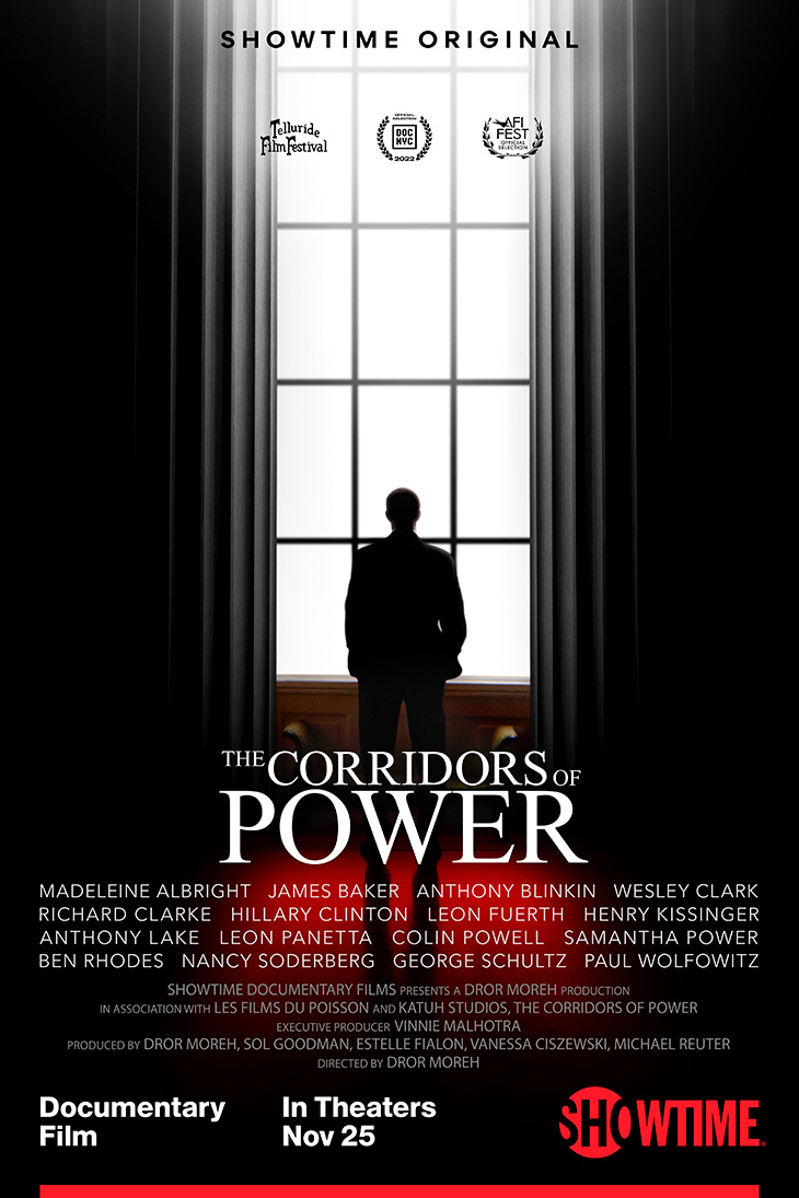 Key art for Showtime's feature-length documentary 'The Corridors of Power.'