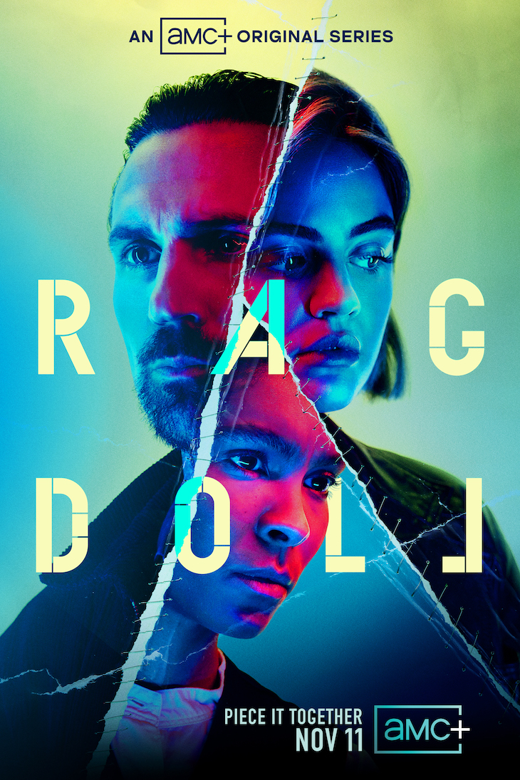 Key art for AMC Plus' new serial-killer thriller 'Ragdoll,' coming Nov. 11.