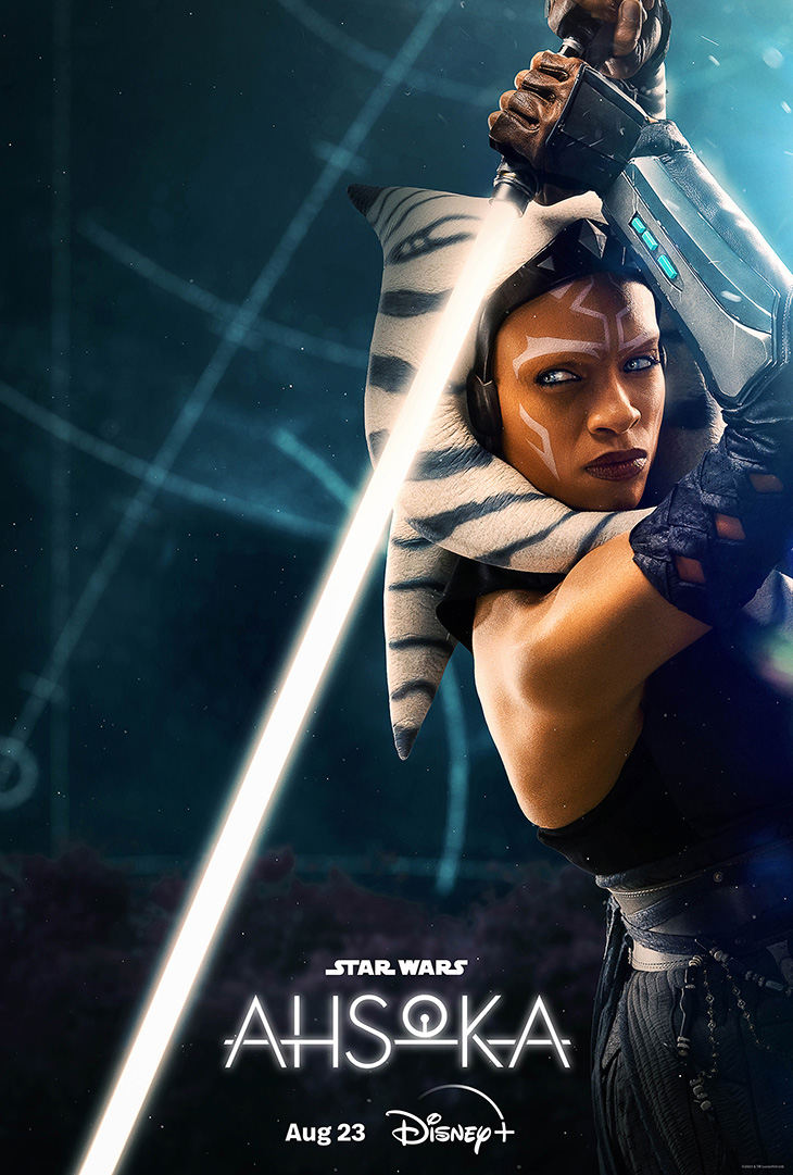 Key art for Disney Plus' 'Star Wars: Ahsoka,' premiering August 23. 