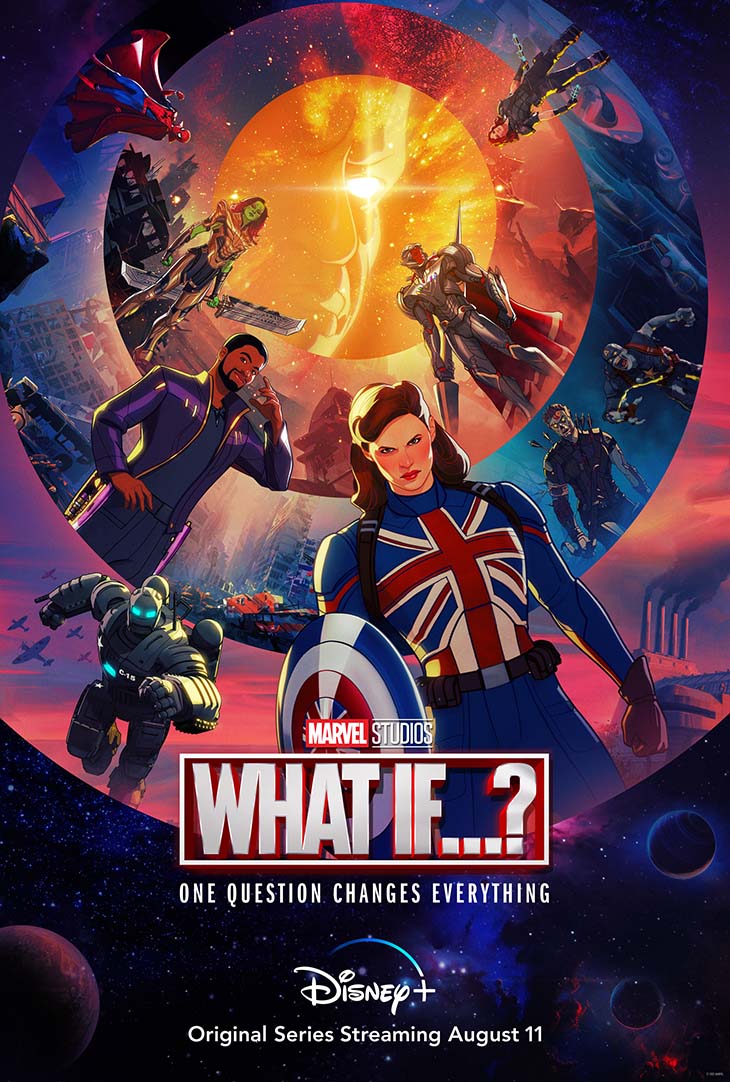 Key art for Disney+'s new animated Marvel series, 'What If?' premiering August 11