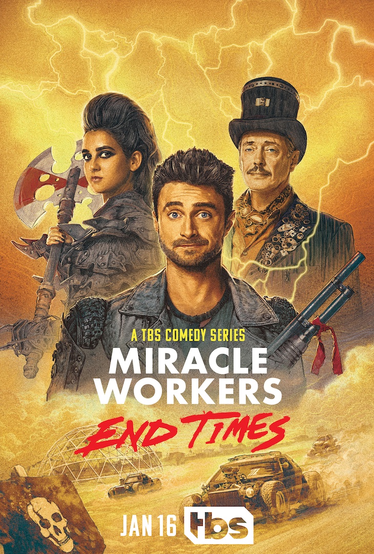 Key art for season four of TBS' 'Miracle Workers: End Times.'