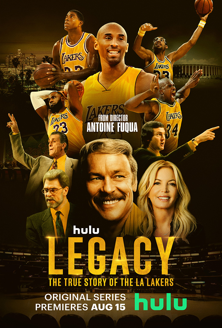 Key art for Hulu's 10-part documentary series, 'Legacy: The True Story of the LA Lakers.'