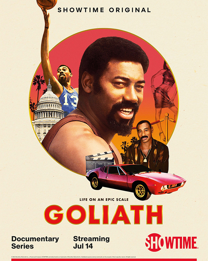 Poster for Showtime's three-part docuseries on Wilt Chamberlain, 'Goliath'