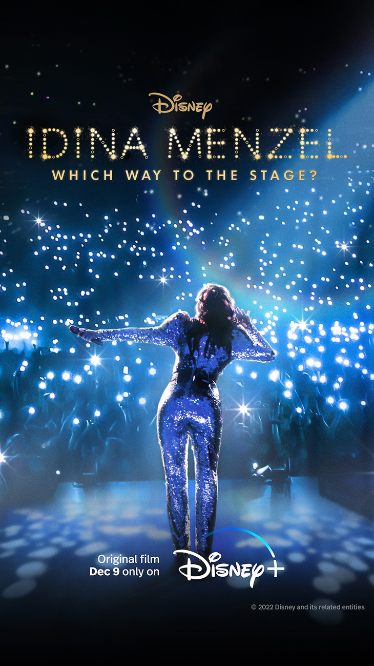 Key art for Disney Plus' 'Idina Menzel: Which Way to the Stage?' premiering December 9.