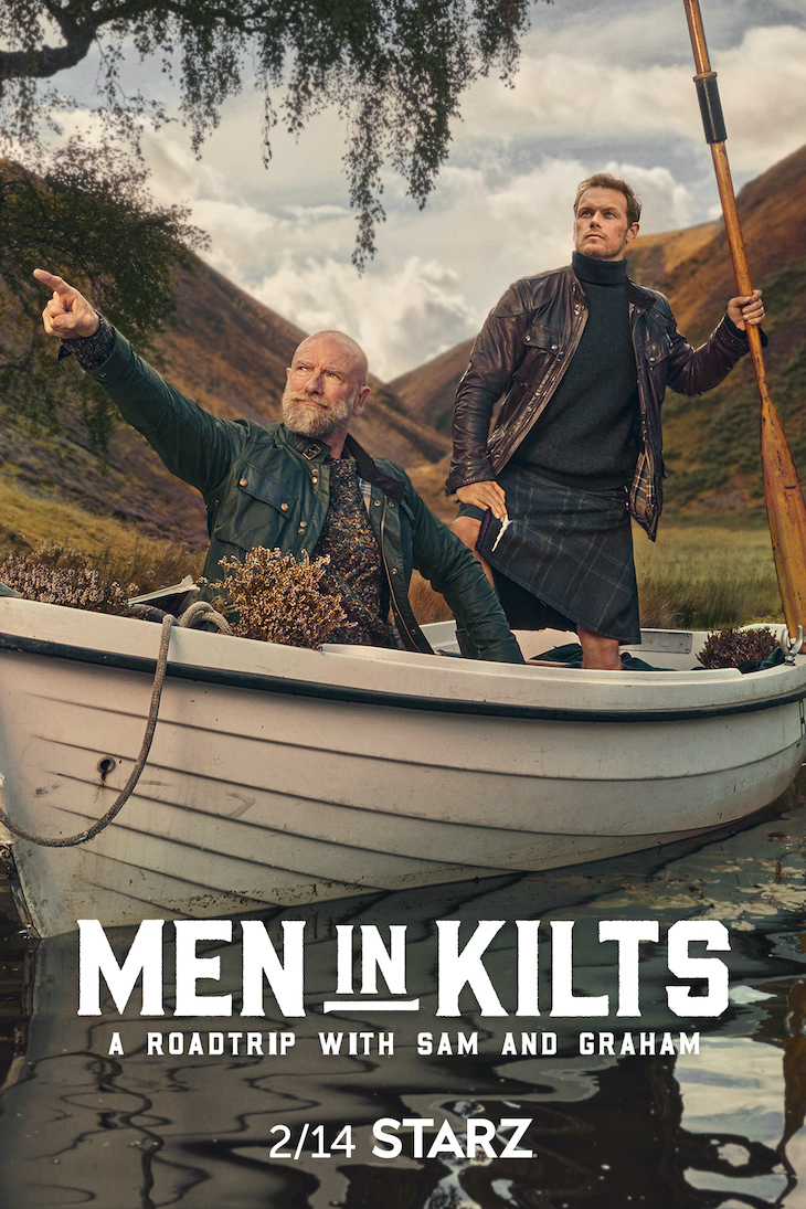 One of several pieces of key art for Starz' upcoming docuseries 'Men in Kilts'